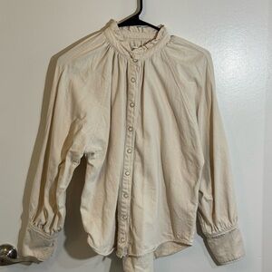 Mango Cream Denim Top